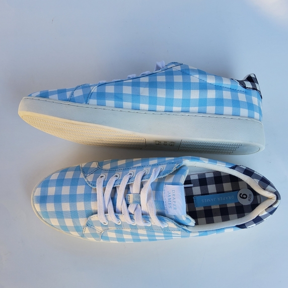 DRAPER JAMES Harper Sneakers in Blue Gingham Size 9 NEW - Picture 7 of 12